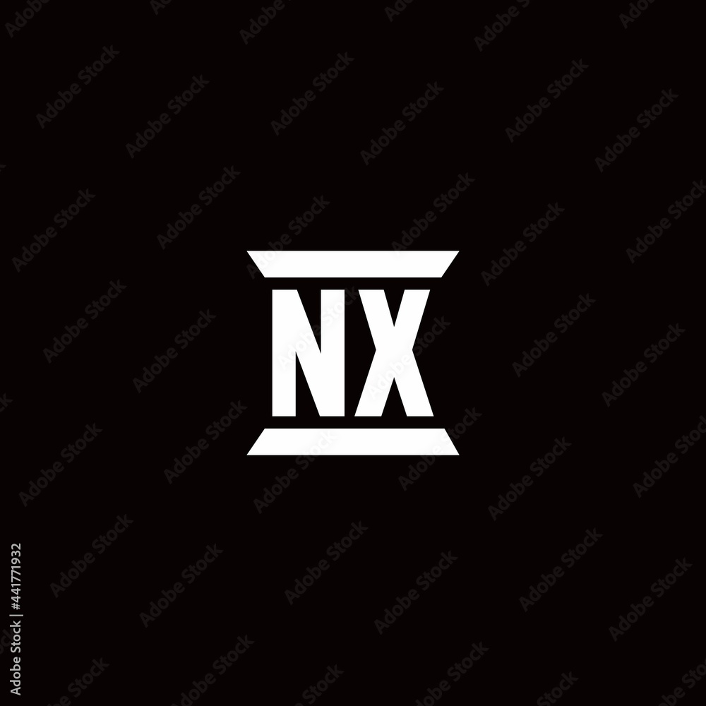 NX Logo monogram with pillar shape designs template NX Logo monogram with pillar shape designs template