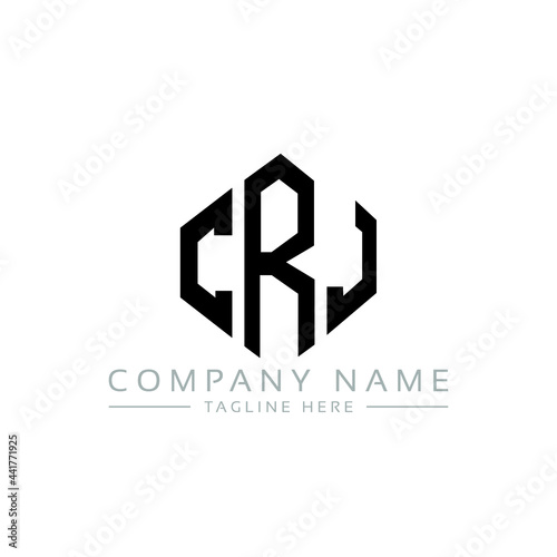 CRJ letter logo design with polygon shape. CRJ polygon logo monogram. CRJ cube logo design. CRJ hexagon vector logo template white and black colors. CRJ monogram, CRJ business and real estate logo.