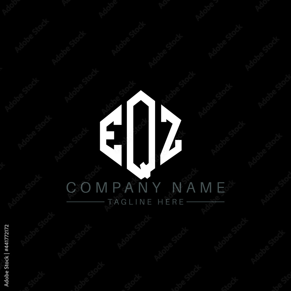 EQZ letter logo design with polygon shape. EQZ polygon logo monogram. EQZ cube logo design. EQZ hexagon vector logo template white and black colors. EQZ monogram, EQZ business and real estate logo. 