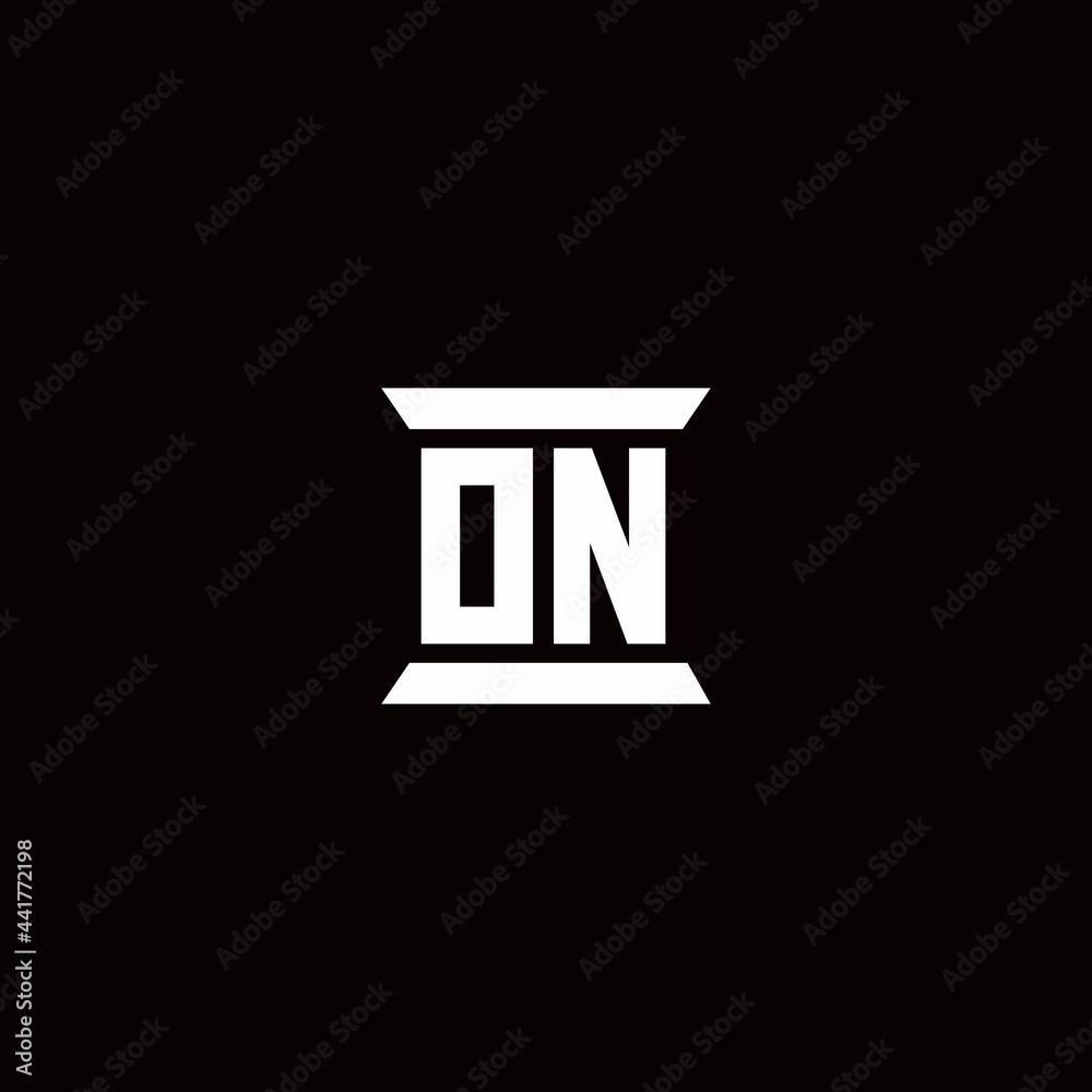 ON Logo monogram with pillar shape designs template ON Logo monogram with pillar shape designs template