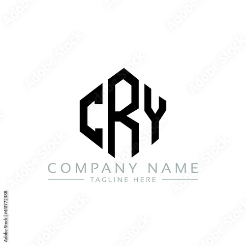 CRY letter logo design with polygon shape. CRY polygon logo monogram. CRY cube logo design. CRY hexagon vector logo template white and black colors. CRY monogram, CRY business and real estate logo. 