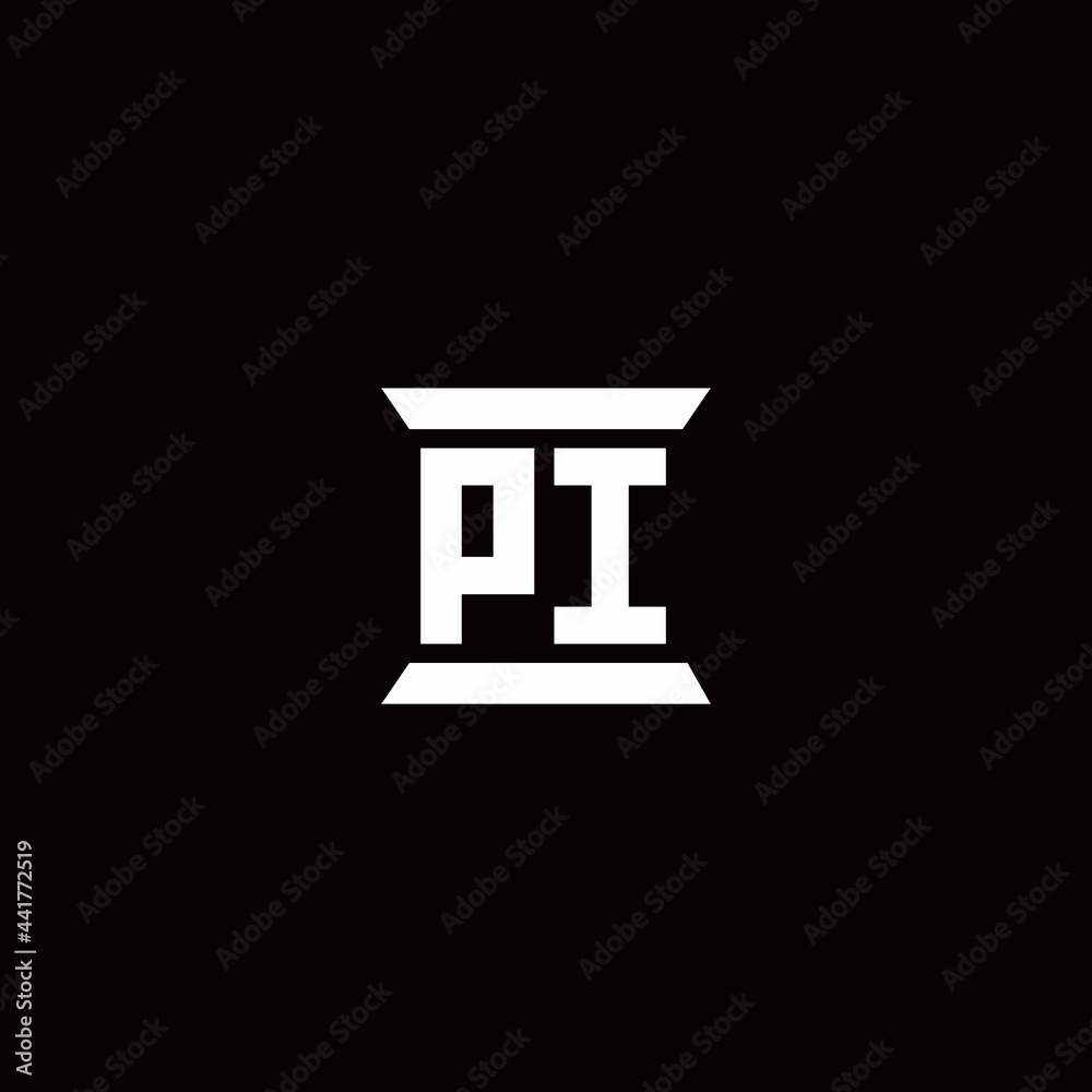 PI Logo monogram with pillar shape designs template PI Logo monogram with pillar shape designs template