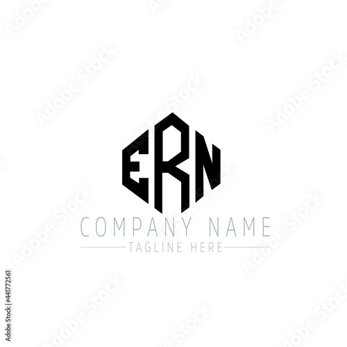 ERN letter logo design with polygon shape. ERN polygon logo monogram. ERN cube logo design. ERN hexagon vector logo template white and black colors. ERN monogram, ERN business and real estate logo. 