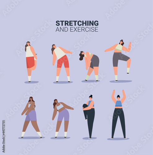 women stretching design