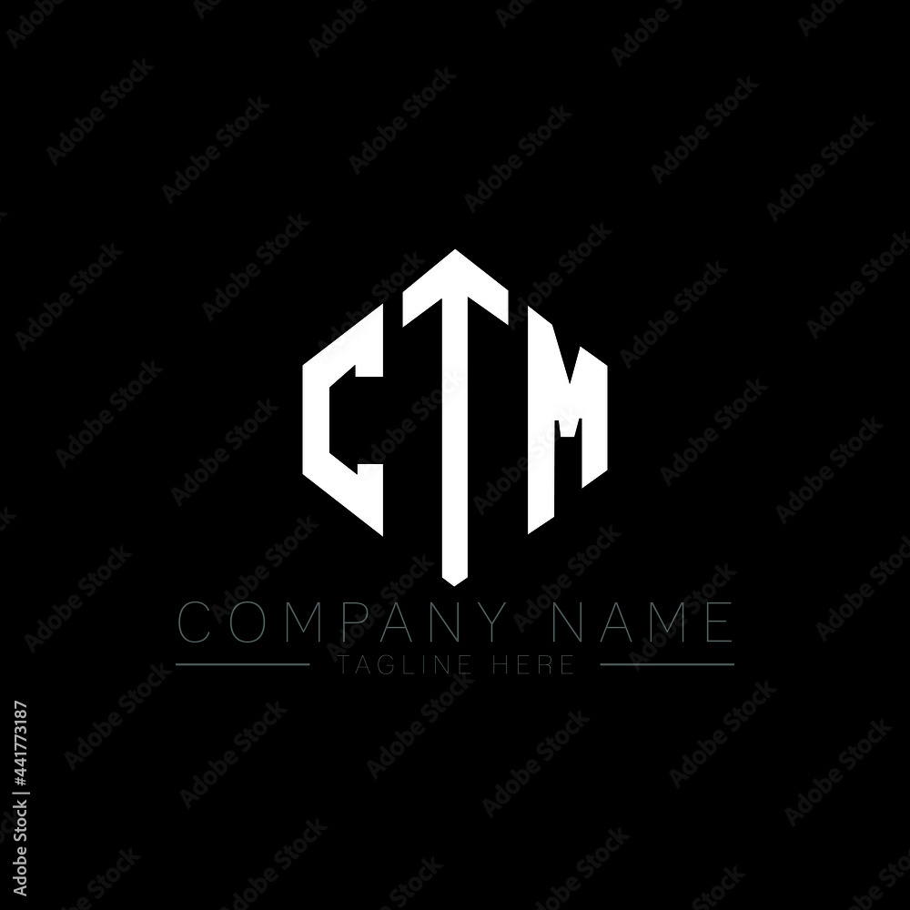 CTM letter logo design with polygon shape. CTM polygon logo monogram