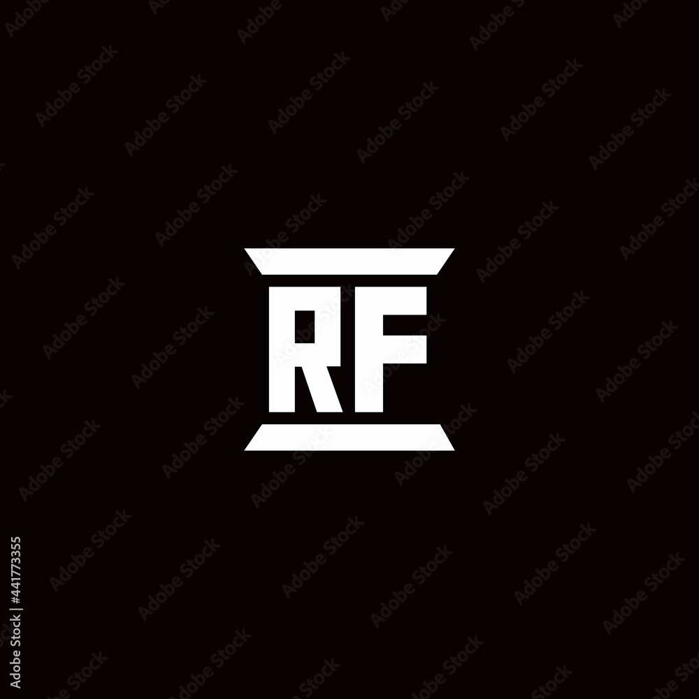 RF Logo monogram with pillar shape designs template RF Logo monogram with pillar shape designs template