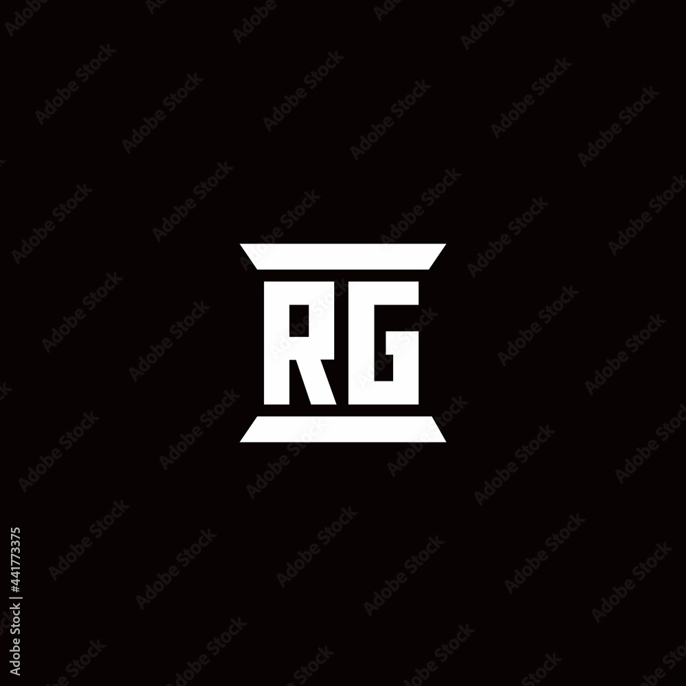 RG Logo monogram with pillar shape designs template RG Logo monogram with pillar shape designs template