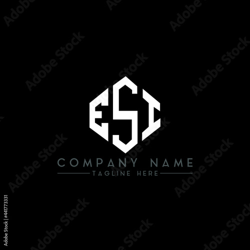 ESI letter logo design with polygon shape. ESI polygon logo monogram. ESI cube logo design. ESI hexagon vector logo template white and black colors. ESI monogram, ESI business and real estate logo. 