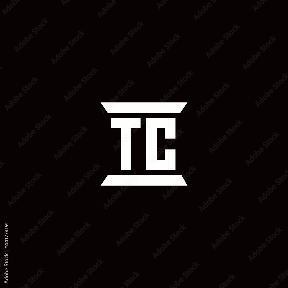 TC Logo monogram with pillar shape designs template TC Logo monogram with pillar shape designs template