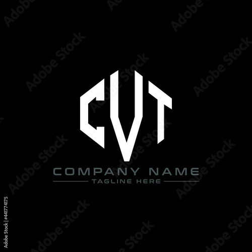 CVT letter logo design with polygon shape. CVT polygon logo monogram. CVT cube logo design. CVT hexagon vector logo template white and black colors. CVT monogram, CVT business and real estate logo. 