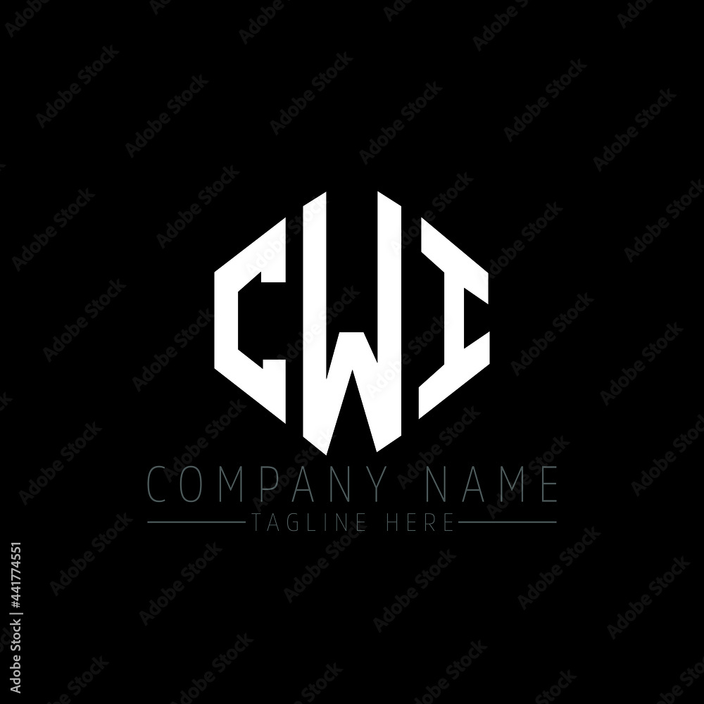 CWI letter logo design with polygon shape. CWI polygon logo monogram. CWI cube logo design. CWI hexagon vector logo template white and black colors. CWI monogram, CWI business and real estate logo. 