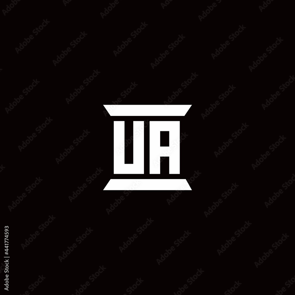 UA Logo monogram with pillar shape designs template UA Logo monogram with pillar shape designs template