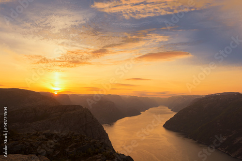 the Norwegian Lysefjord, a beautiful landscape