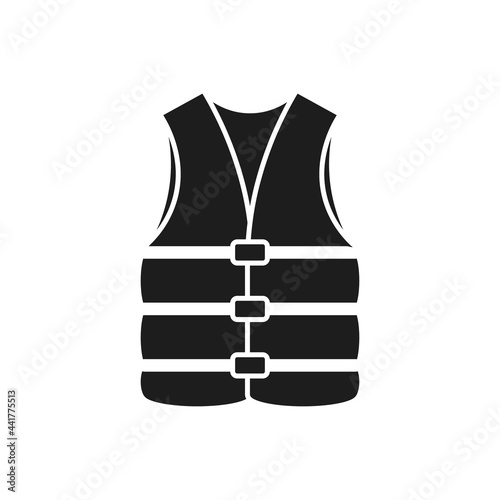 Life vest icon. Vector. Flat design.	