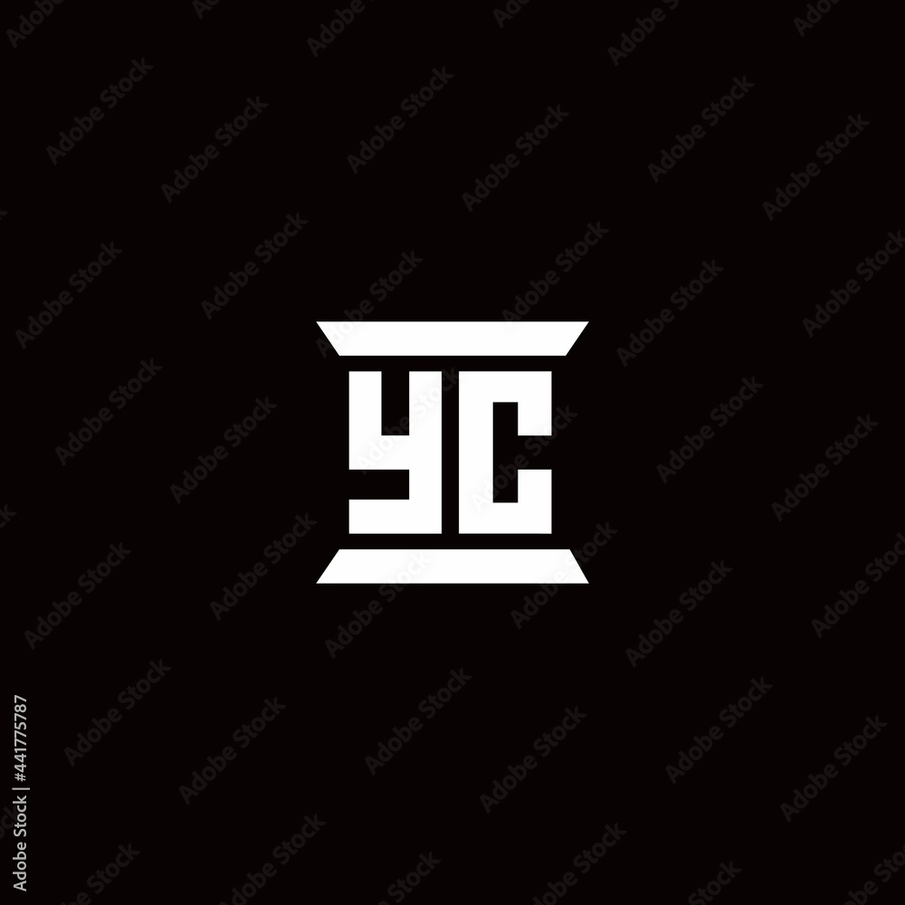 YC Logo monogram with pillar shape designs template YC Logo monogram with pillar shape designs template