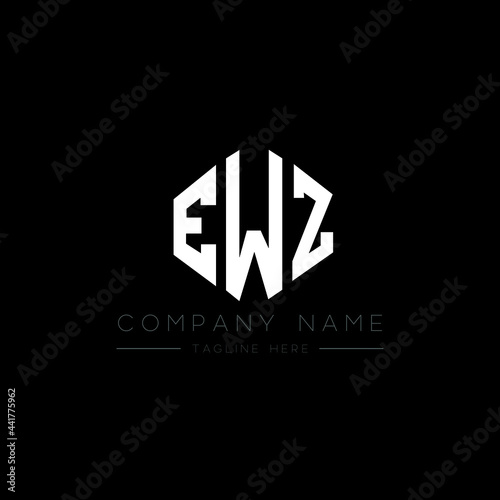 EWZ letter logo design with polygon shape. EWZ polygon logo monogram. EWZ cube logo design. EWZ hexagon vector logo template white and black colors. EWZ monogram, EWZ business and real estate logo.  photo