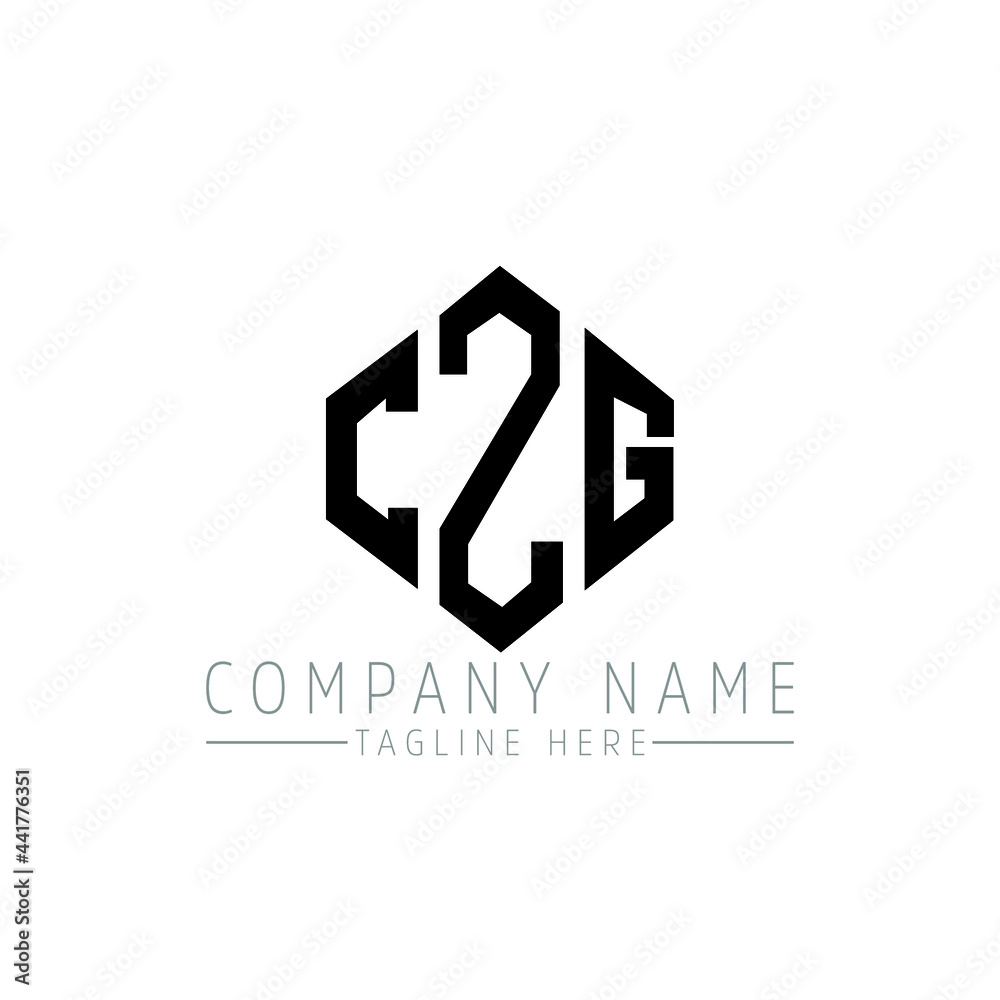 CZG letter logo design with polygon shape. CZG polygon logo monogram. CZG cube logo design. CZG hexagon vector logo template white and black colors. CZG monogram, CZG business and real estate logo. 
