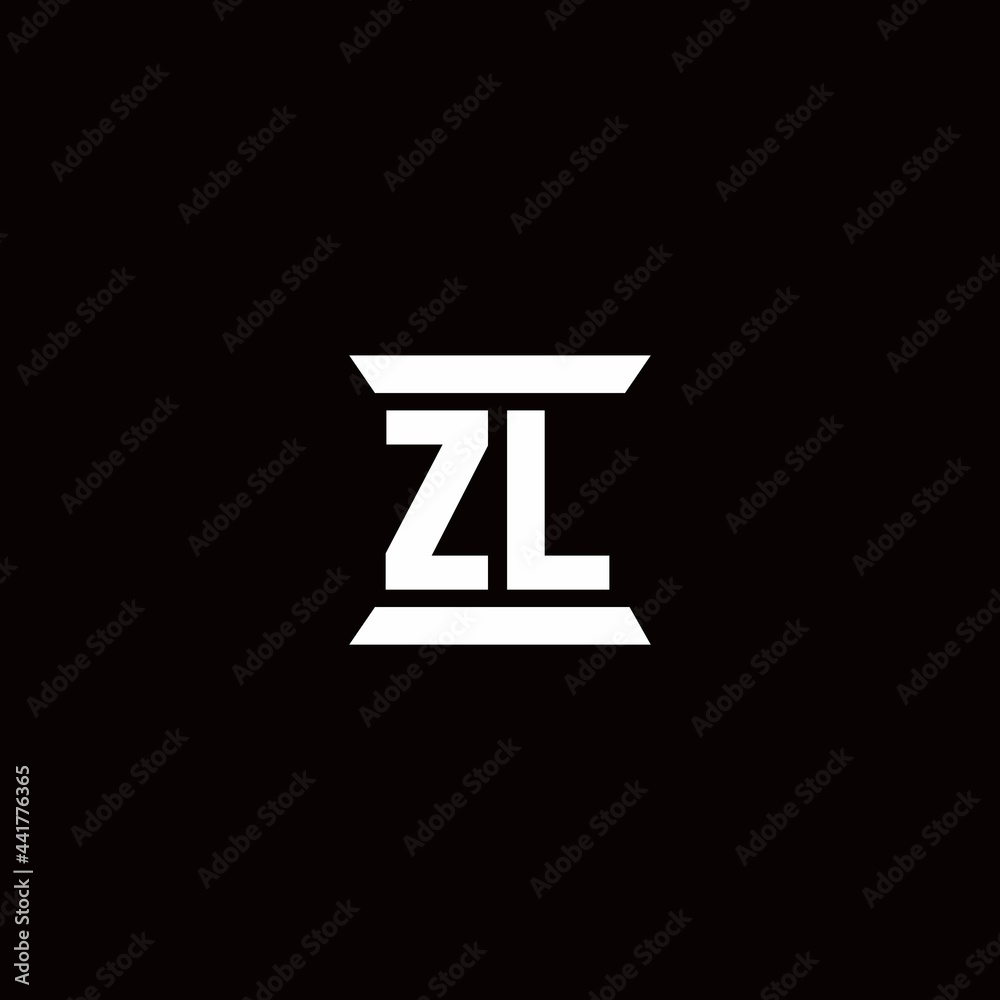 ZL Logo monogram with pillar shape designs template
