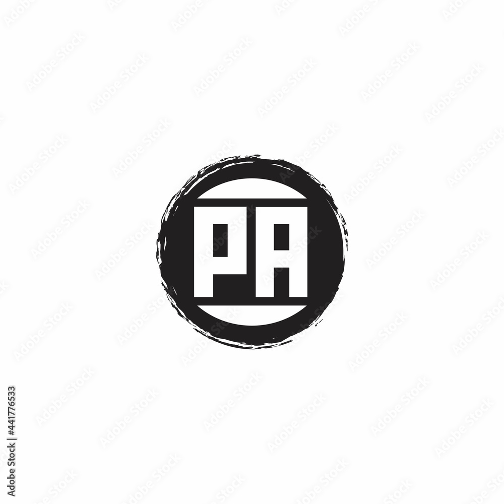 PA Logo Initial Letter Monogram with abstrac circle shape design template PA Logo Initial Letter Monogram with abstrac circle shape design template
