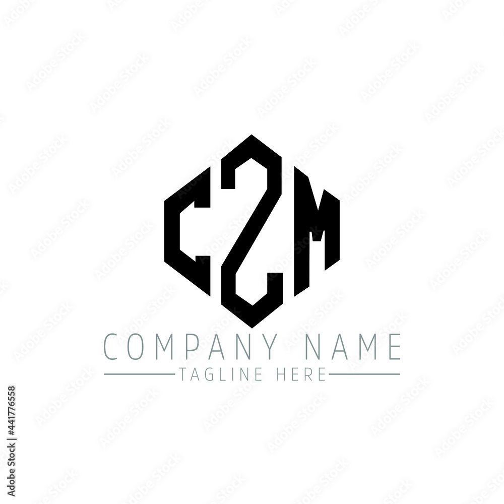 CZM letter logo design with polygon shape. CZM polygon logo monogram. CZM cube logo design. CZM hexagon vector logo template white and black colors. CZM monogram, CZM business and real estate logo. 