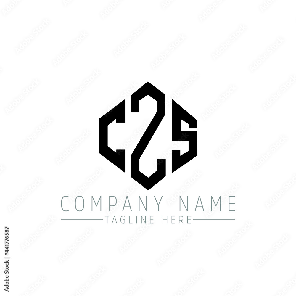CZS letter logo design with polygon shape. CZS polygon logo monogram. CZS cube logo design. CZS hexagon vector logo template white and black colors. CZS monogram, CZS business and real estate logo. 