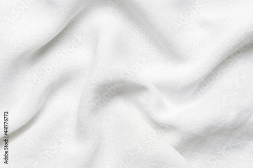 Texture of white canvas fabric, closeup