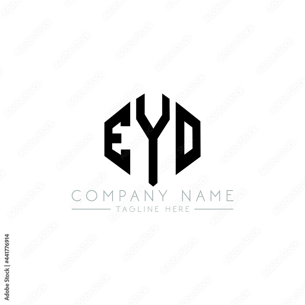 EYO letter logo design with polygon shape. EYO polygon logo monogram. EYO cube logo design. EYO hexagon vector logo template white and black colors. EYO monogram, EYO business and real estate logo. 