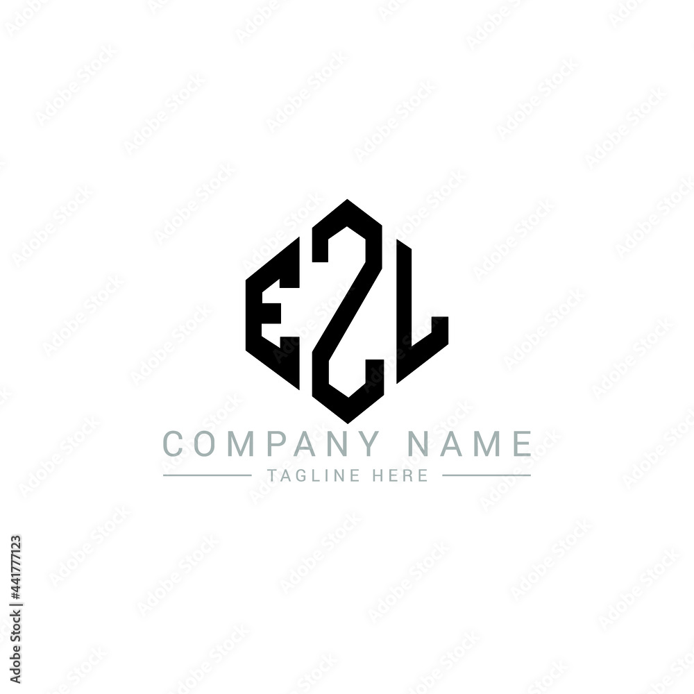 EZL letter logo design with polygon shape. EZL polygon logo monogram. EZL cube logo design. EZL hexagon vector logo template white and black colors. EZL monogram, EZL business and real estate logo. 