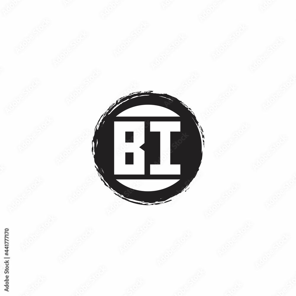BI Logo Initial Letter Monogram with abstrac circle shape design template BI Logo Initial Letter Monogram with abstrac circle shape design template