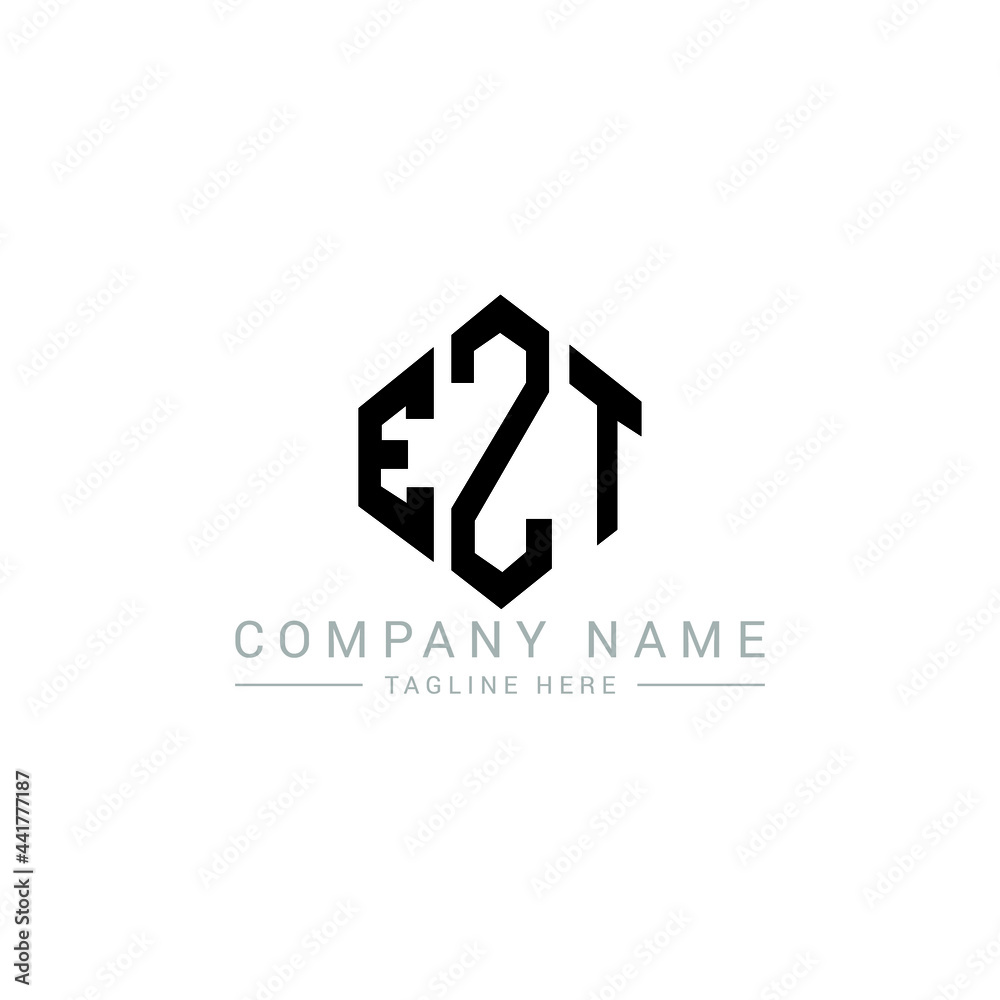 EZT letter logo design with polygon shape. EZT polygon logo monogram. EZT cube logo design. EZT hexagon vector logo template white and black colors. EZT monogram, EZT business and real estate logo. 