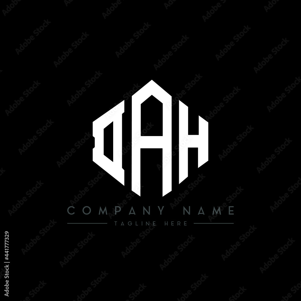 DAH letter logo design with polygon shape. DAH polygon logo monogram. DAH cube logo design. DAH hexagon vector logo template white and black colors. DAH monogram, DAH business and real estate logo. 
