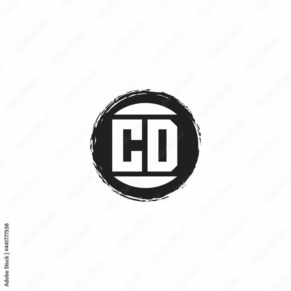 CD Logo Initial Letter Monogram with abstrac circle shape design template