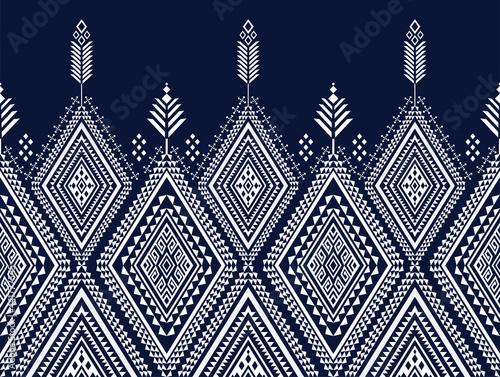 Gemetric ethnic oriental ikat pattern traditional Design for background,carpet,wallpaper,clothing,wrapping,batic,fabric,vector illustraion.flower embroidery ethnic.