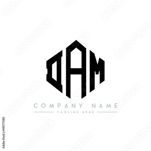 DAM letter logo design with polygon shape. DAM polygon logo monogram. DAM cube logo design. DAM hexagon vector logo template white and black colors. DAM monogram, DAM business and real estate logo. 
