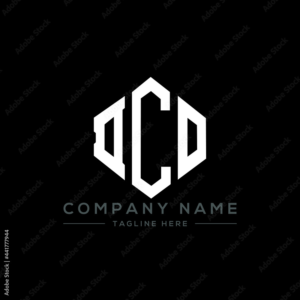 DCO letter logo design with polygon shape. DCO polygon logo monogram. DCO cube logo design. DCO hexagon vector logo template white and black colors. DCO monogram, DCO business and real estate logo. 