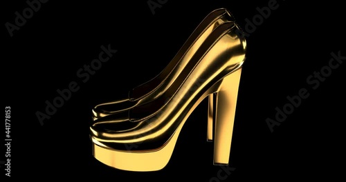 Golden high heels closed toe platform shoes