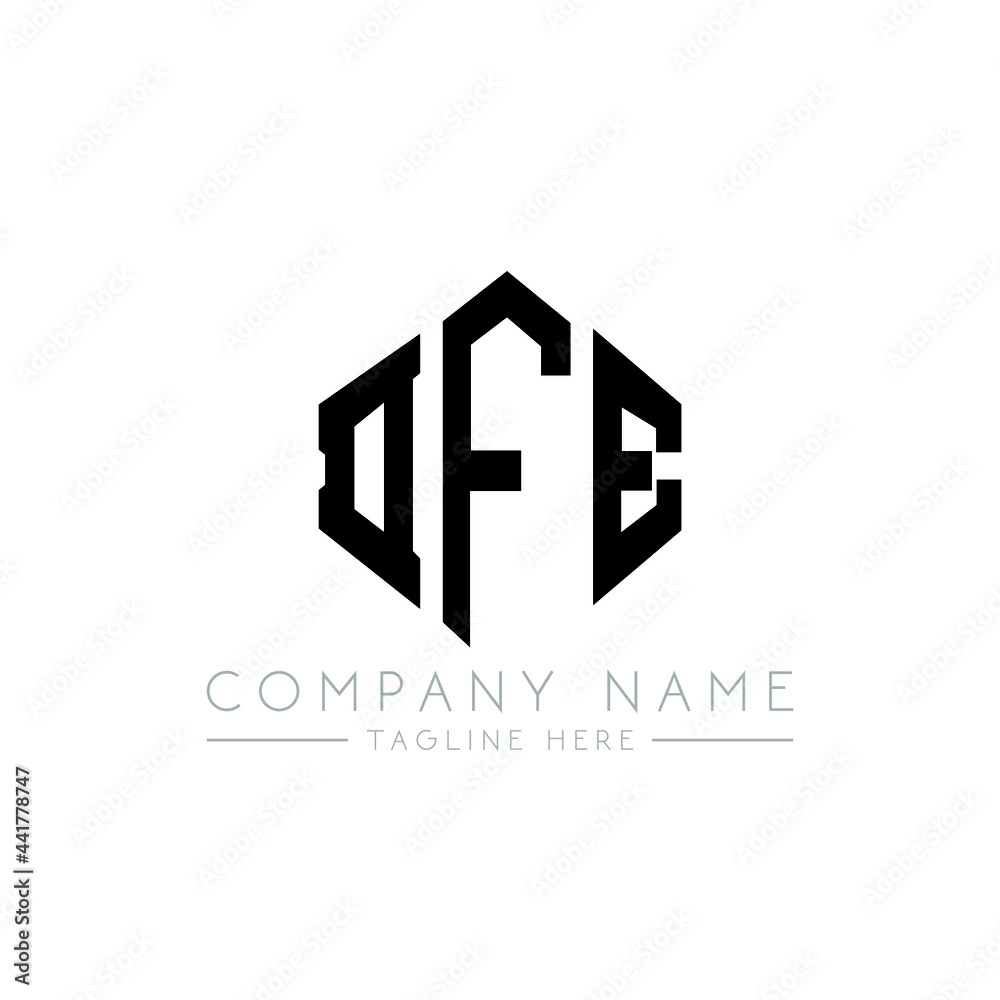 DFE letter logo design with polygon shape. DFE polygon logo monogram