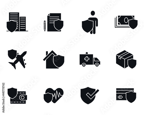Insurance elements set icon symbol template for graphic and web design collection logo vector illustration