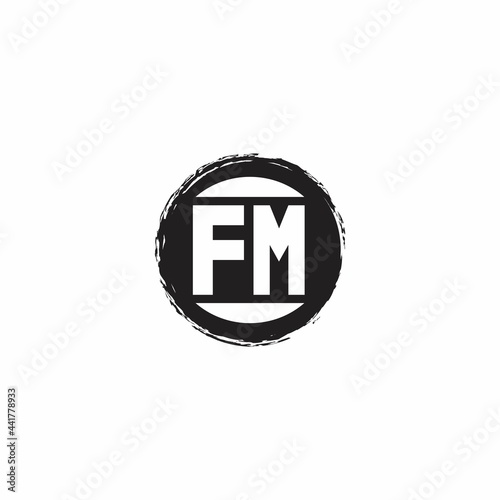 FM Logo Initial Letter Monogram with abstrac circle shape design template