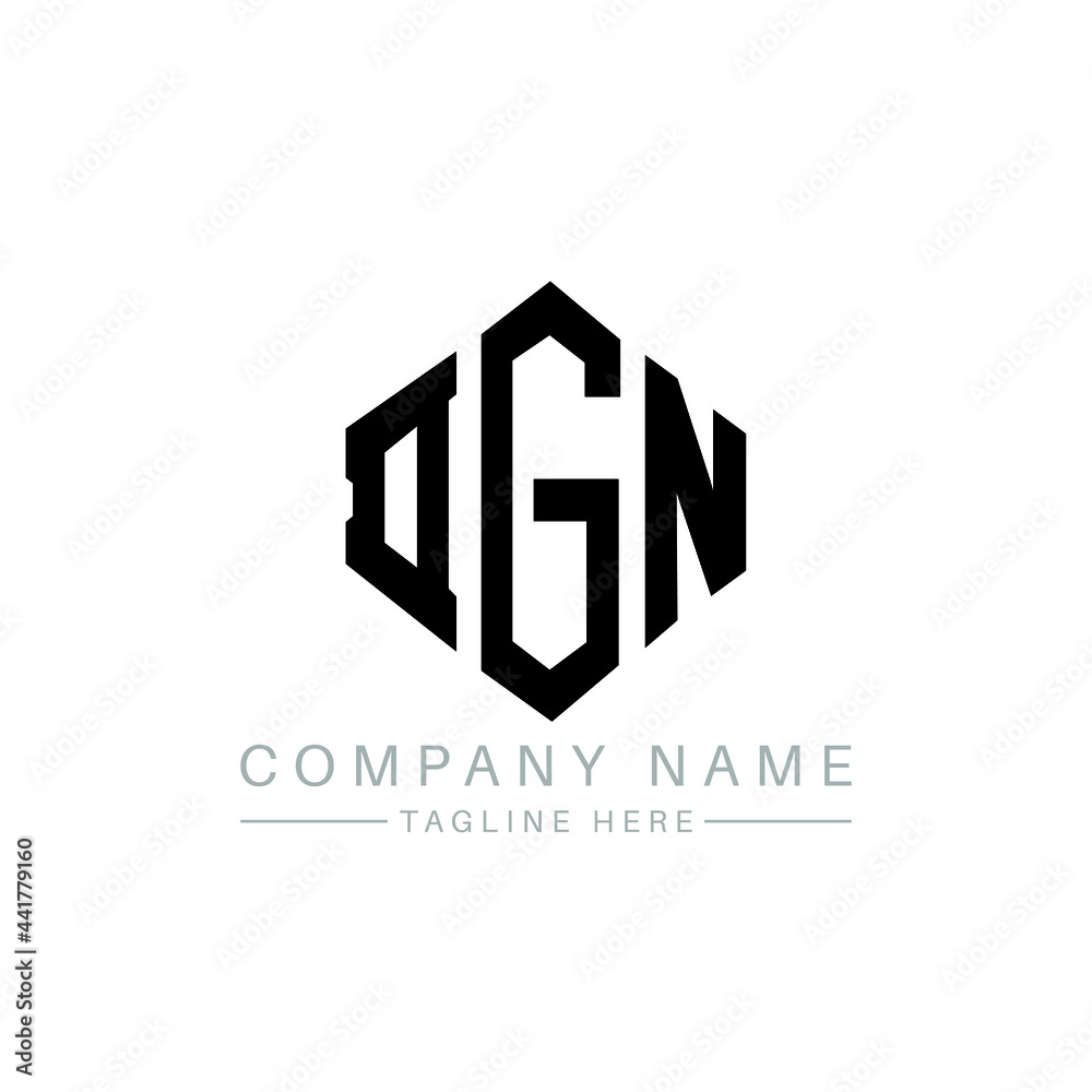 DGN letter logo design with polygon shape. DGN polygon logo monogram. DGN cube logo design. DGN hexagon vector logo template white and black colors. DGN monogram, DGN business and real estate logo. 