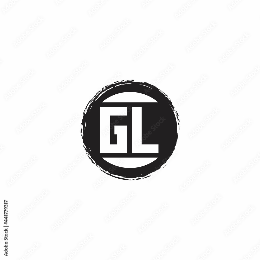 GL Logo Initial Letter Monogram with abstrac circle shape design template GL Logo Initial Letter Monogram with abstrac circle shape design template