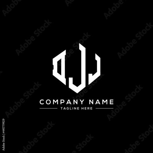 DJJ letter logo design with polygon shape. DJJ polygon logo monogram. DJJ cube logo design. DJJ hexagon vector logo template white and black colors. DJJ monogram, DJJ business and real estate logo. 