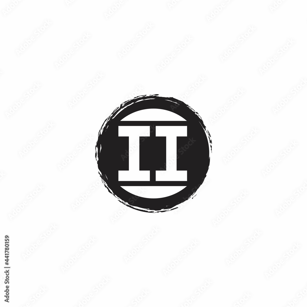 Obraz premium II logo initial letter monogram with pillar shape design template isolated in black background