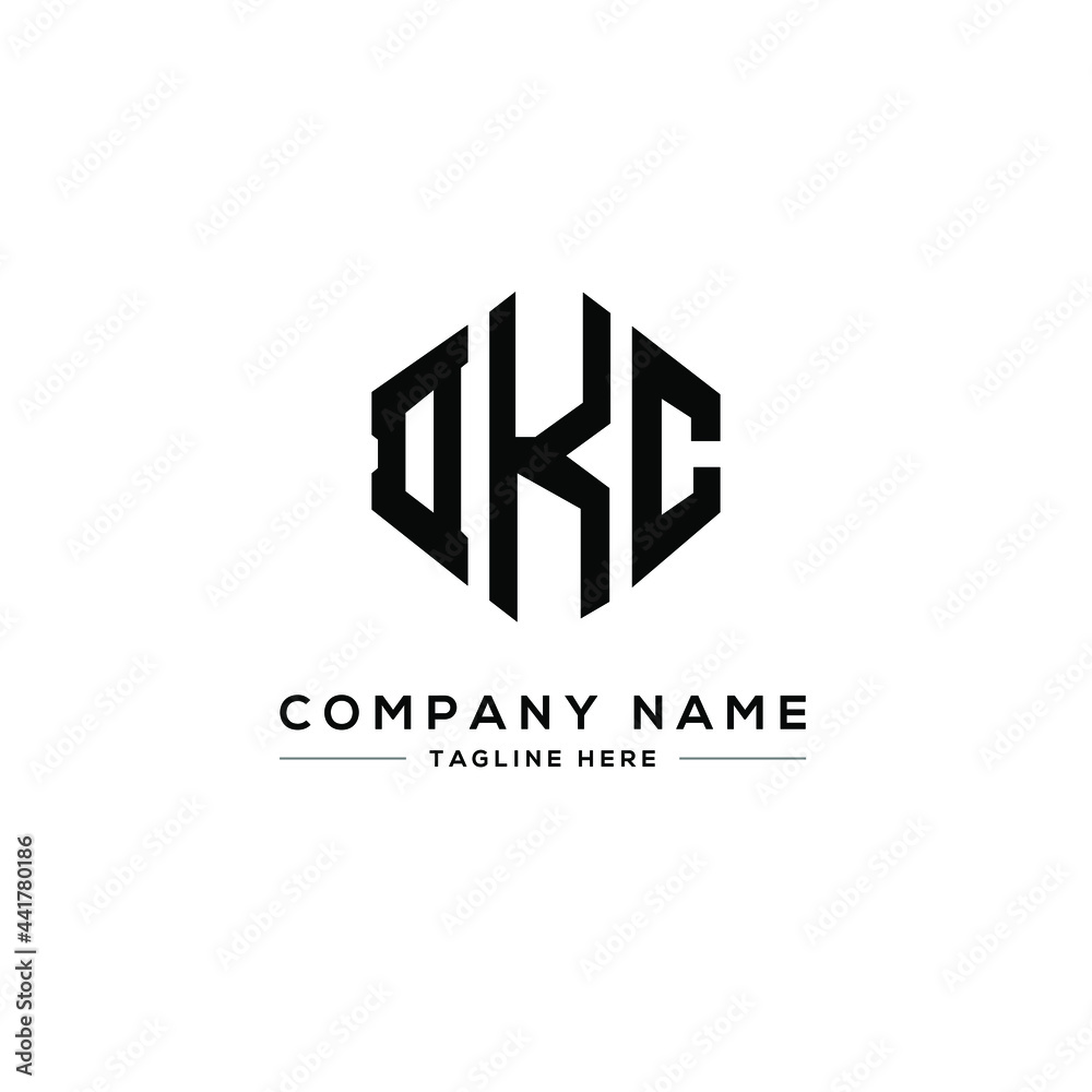 DKC letter logo design with polygon shape. DKC polygon logo monogram. DKC cube logo design. DKC hexagon vector logo template white and black colors. DKC monogram, DKC business and real estate logo. 