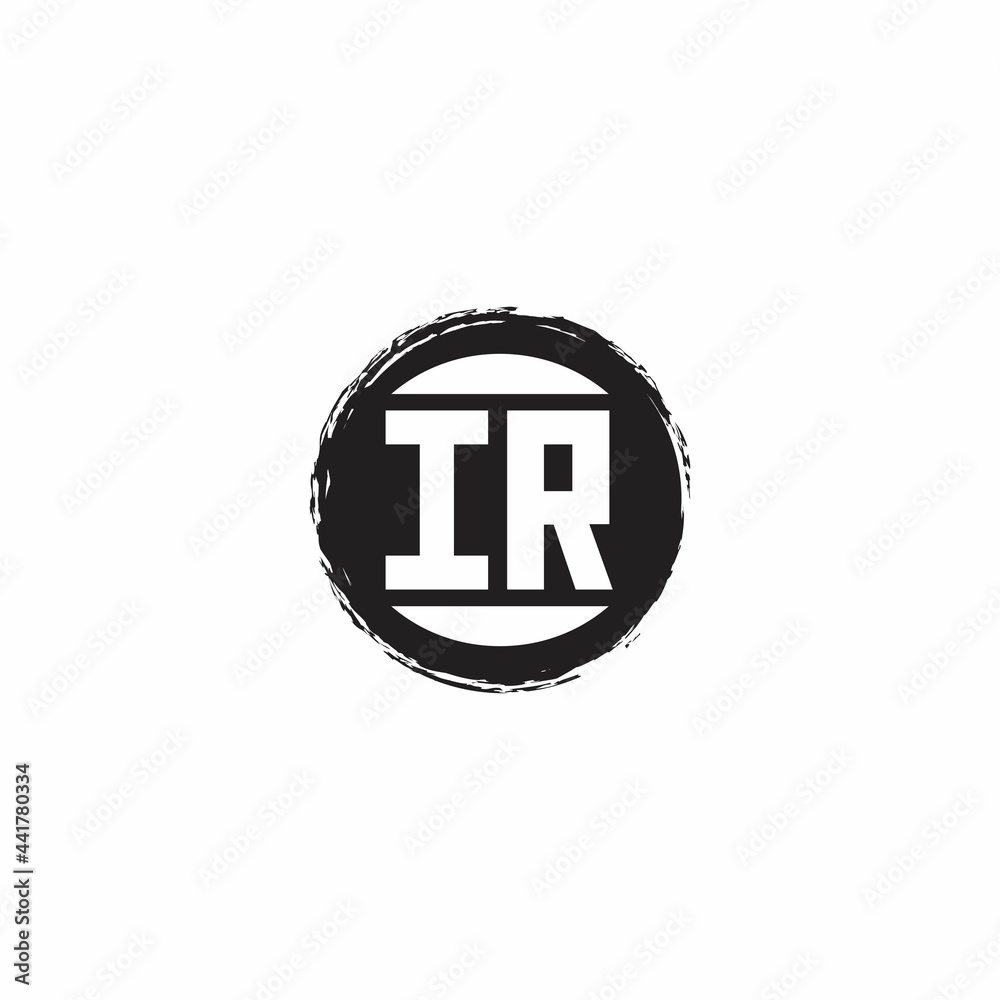 IR Logo Initial Letter Monogram with abstrac circle shape design template IR Logo Initial Letter Monogram with abstrac circle shape design template