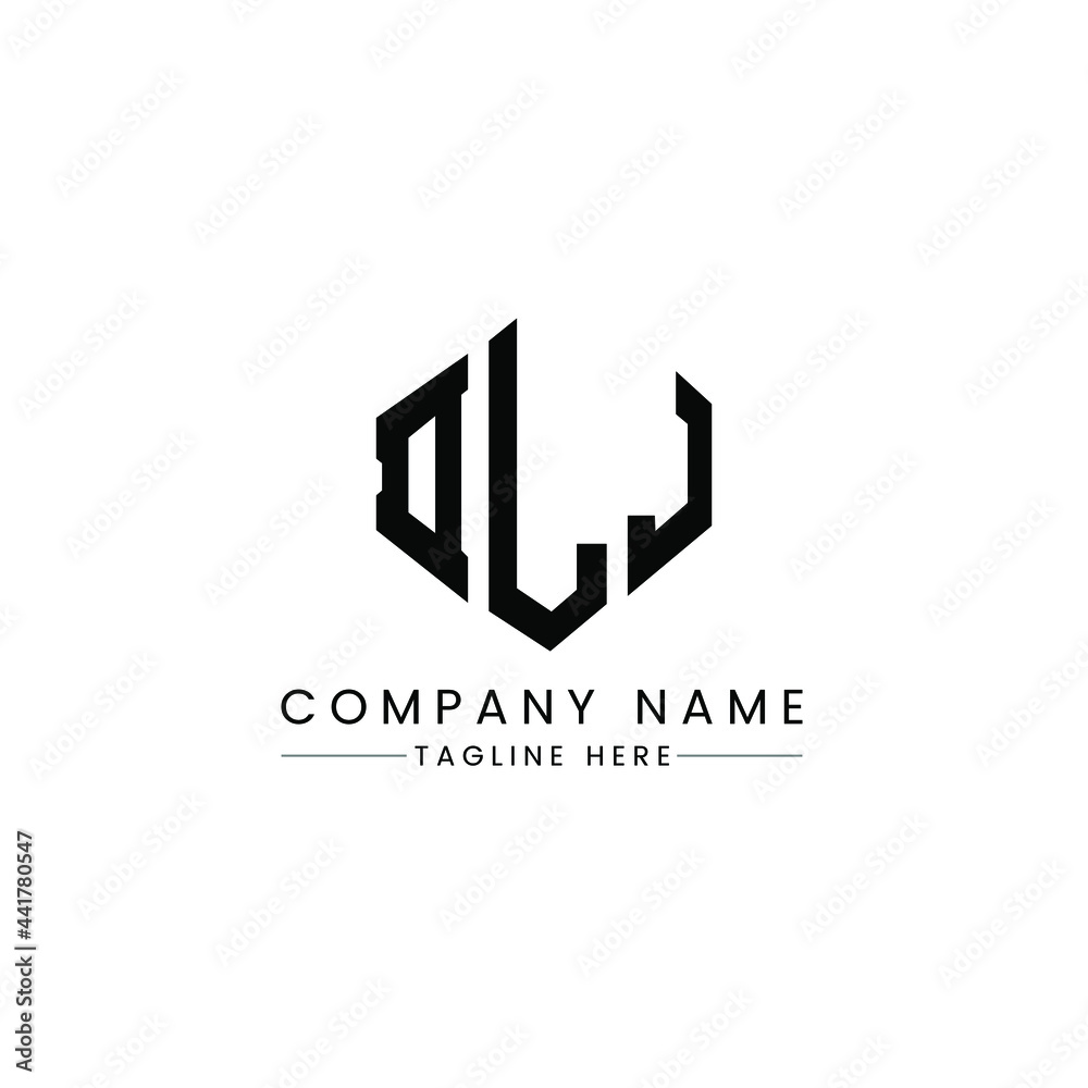 DLJ letter logo design with polygon shape. DLJ polygon logo monogram. DLJ cube logo design. DLJ hexagon vector logo template white and black colors. DLJ monogram, DLJ business and real estate logo. 