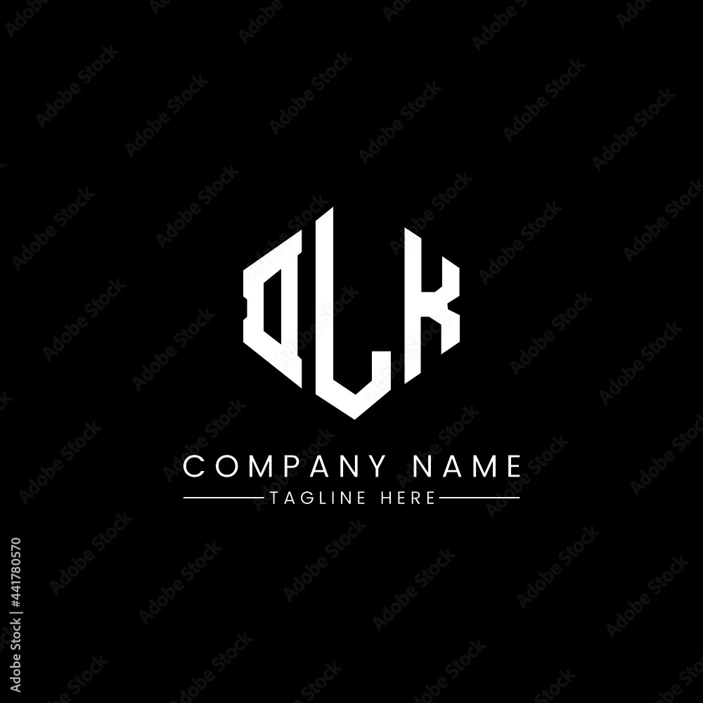 DLK letter logo design with polygon shape. DLK polygon logo monogram. DLK cube logo design. DLK hexagon vector logo template white and black colors. DLK monogram, DLK business and real estate logo. 