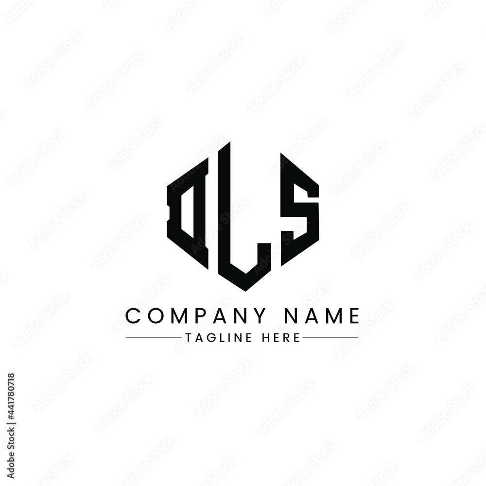 DLS letter logo design with polygon shape. DLS polygon logo monogram. DLS cube logo design. DLS hexagon vector logo template white and black colors. DLS monogram, DLS business and real estate logo. 