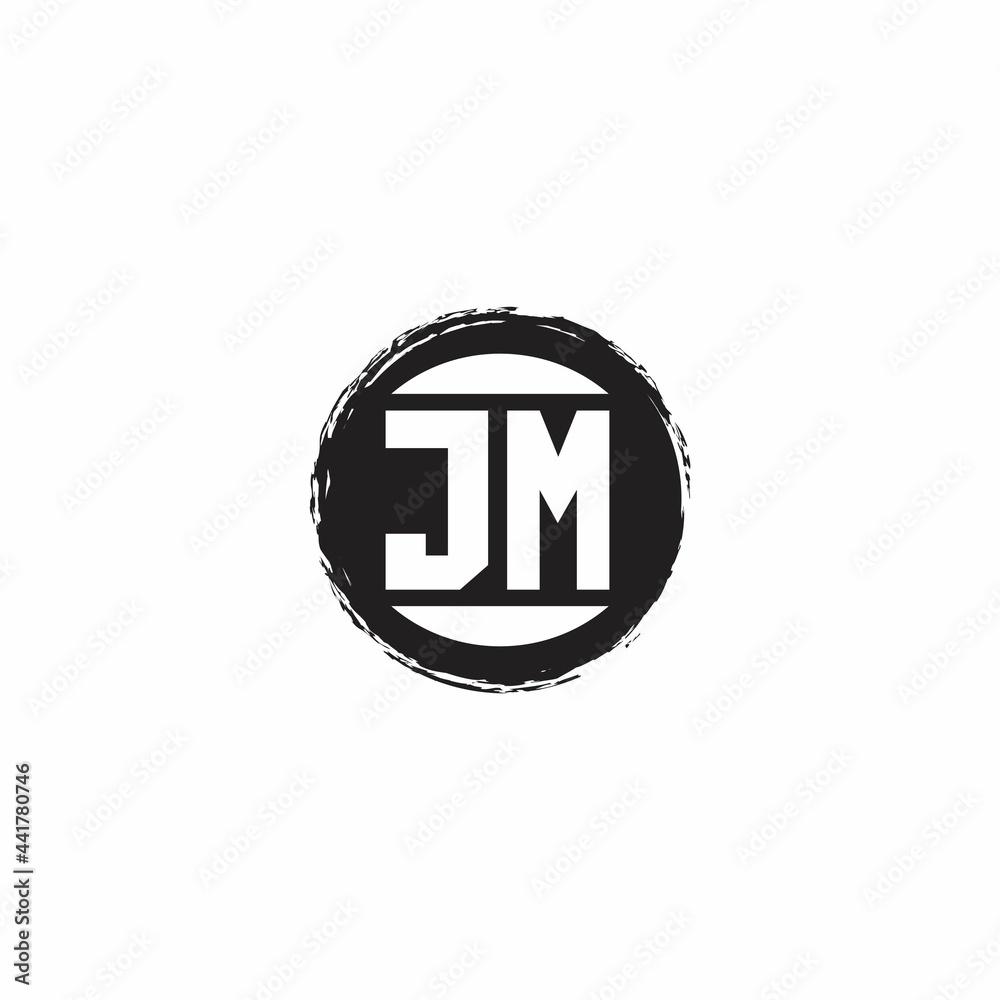 JM Logo Initial Letter Monogram with abstrac circle shape design template