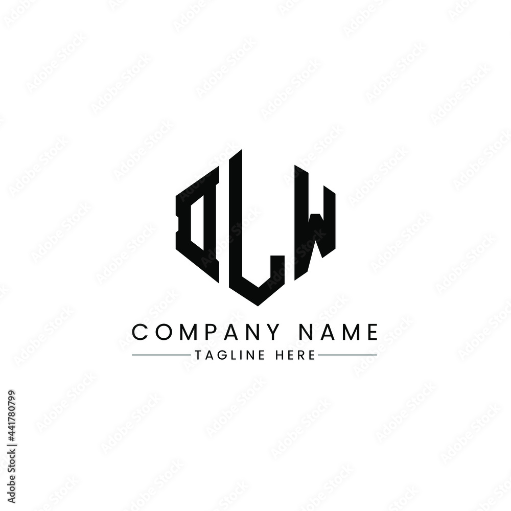 DLW letter logo design with polygon shape. DLW polygon logo monogram. DLW cube logo design. DLW hexagon vector logo template white and black colors. DLW monogram, DLW business and real estate logo. 